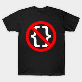 No Braces - Funny Python Coding Design Red/White T-Shirt